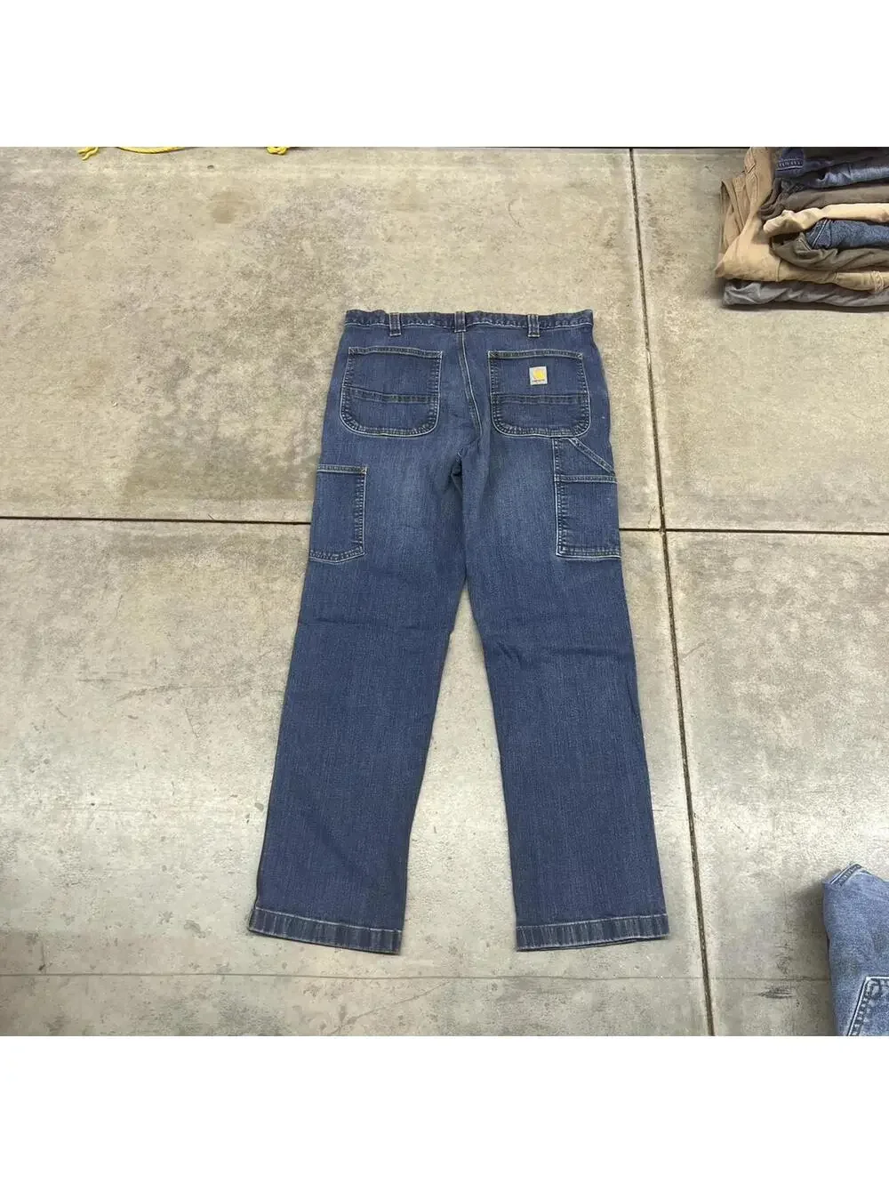 vintage carhartt faded blue relaxed baggy fit jeans size 36 x 32